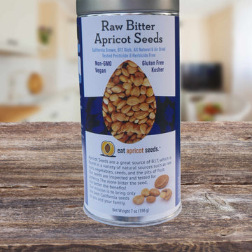 Apricot Seeds B17 7oz Steel Can - EatApricotSeeds - Pre-Order Ships By Late December