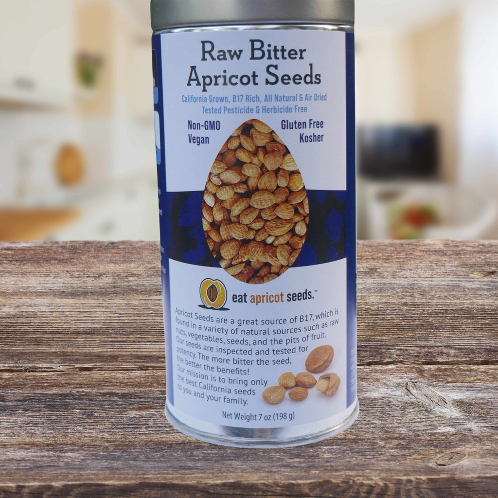 Apricot Seeds B17 7oz Steel Can - EatApricotSeeds - Pre-Order Ships By Late December