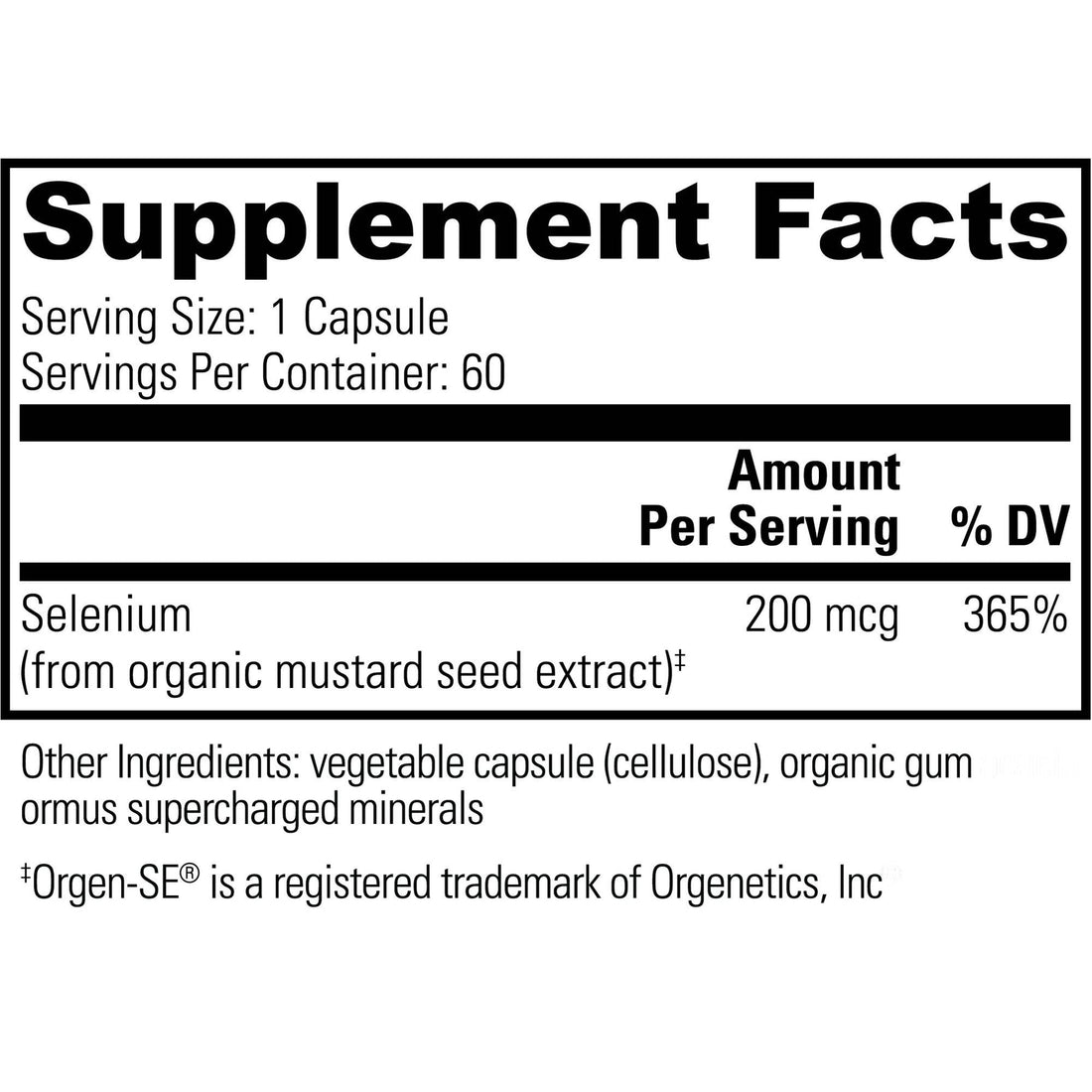 Organic Plant Based Selenium